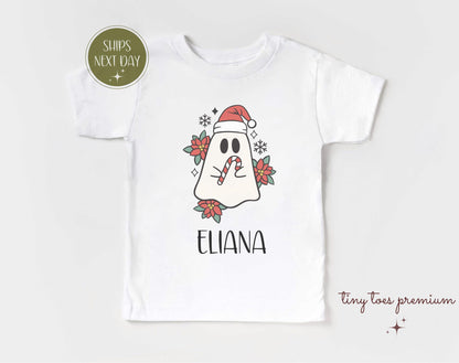 Personalized Christmas Ghost Kids Shirt